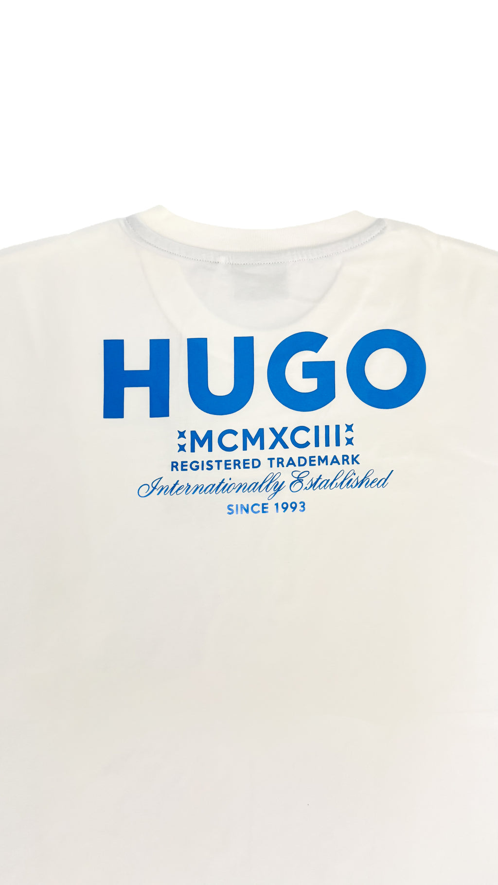 HUGO bela majica plavi logo