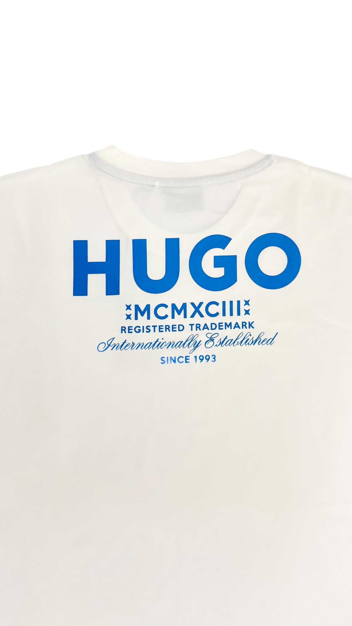 HUGO bela majica plavi logo